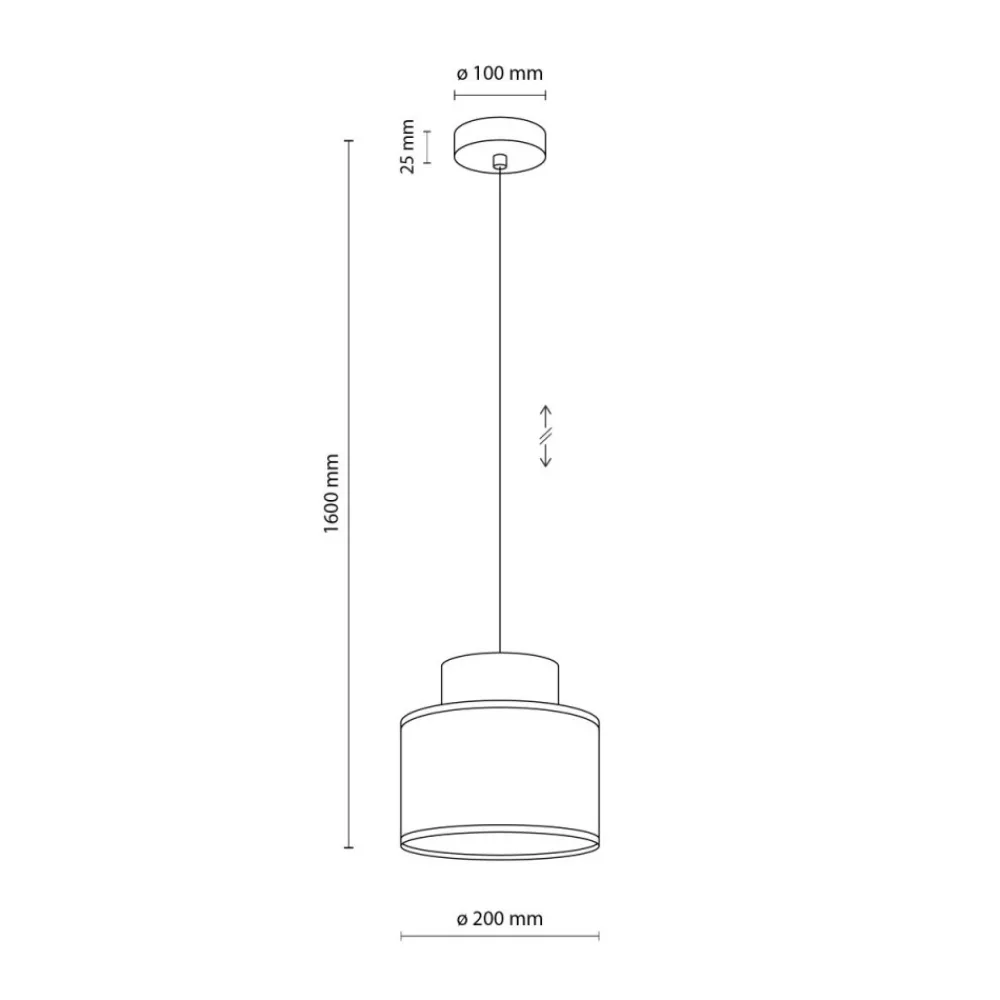 Lampa wisząca DUO czarna abażur juta 1xE27 20 cm * TK Lighting Sale