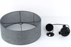 Lampa wisząca EARTH czarna abażur grafitowy 3xE27 * TK Lighting New
