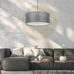 Lampa wisząca EARTH czarna abażur grafitowy 3xE27 * TK Lighting New