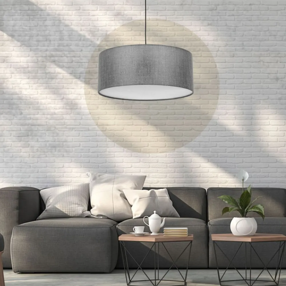 Lampa wisząca EARTH czarna abażur grafitowy 3xE27 * TK Lighting New