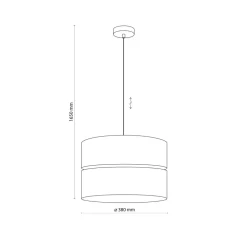 Lampa Wisząca ECO Beżowy Szary Abażur 1xE27 38cm * TK Lighting Hot