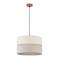 Lampa Wisząca ECO Beżowy Szary Abażur 1xE27 38cm * TK Lighting Hot