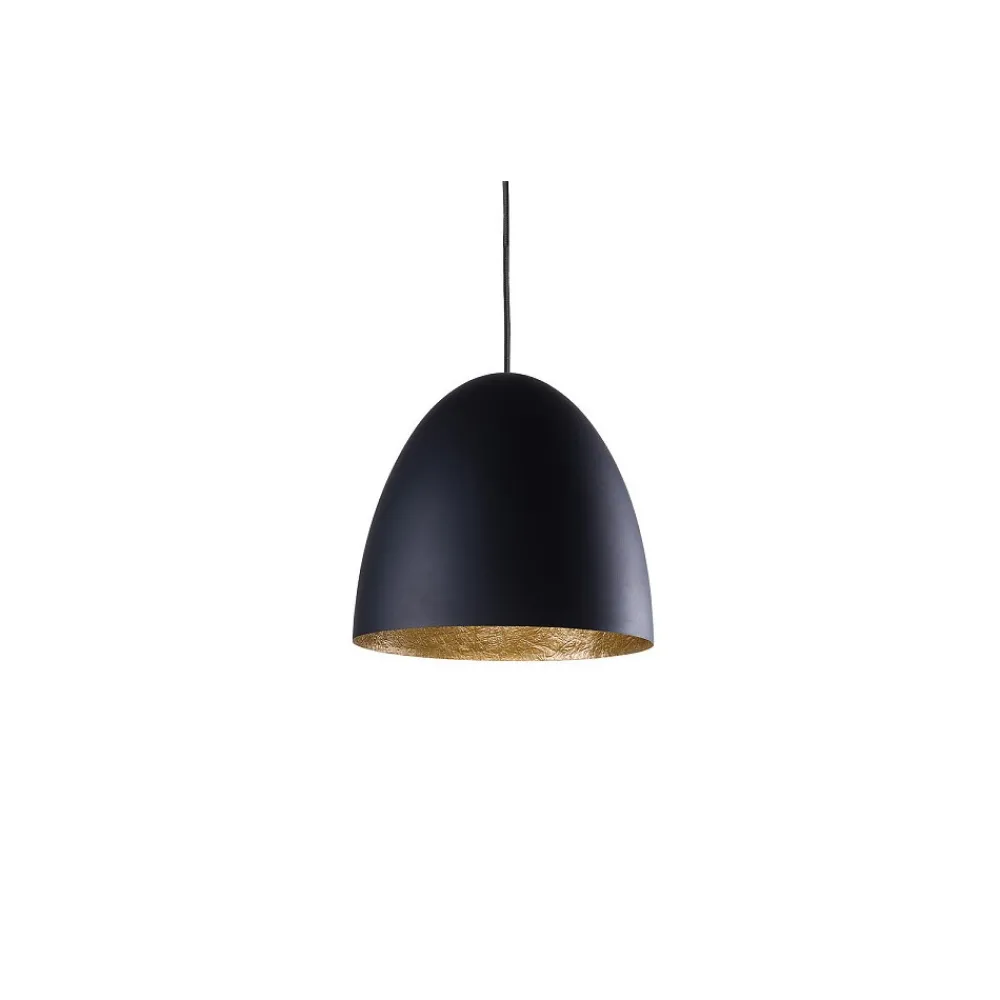 Lampa Wisząca EGG Czarny Złoty Metalowy Klosz 1xE27 38cm * Nowodvorski Discount