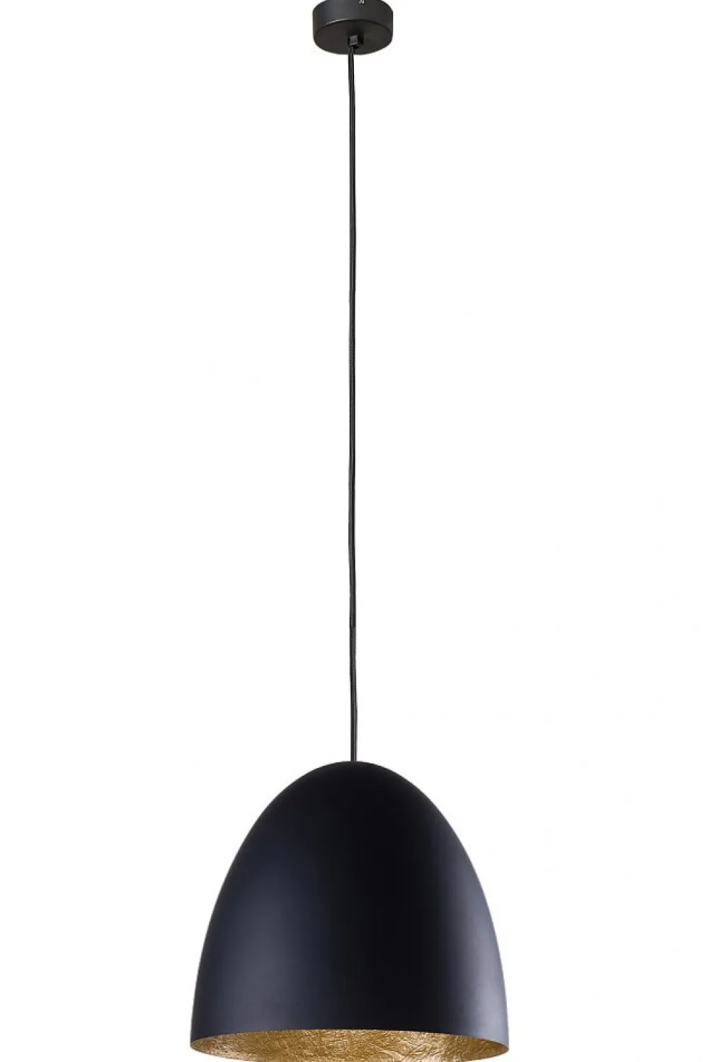 Lampa Wisząca EGG Czarny Złoty Metalowy Klosz 1xE27 38cm * Nowodvorski Discount