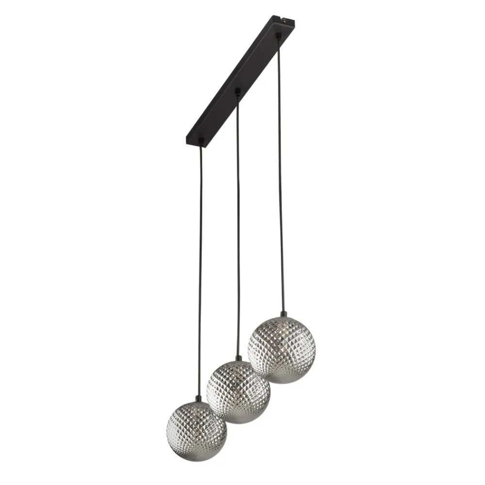 Lampa Wisząca ELENA Czarny Szklane Klosze 3xG9 * TK Lighting New