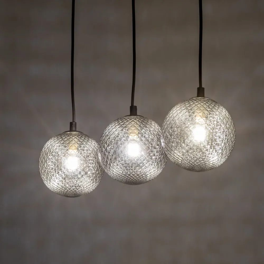 Lampa Wisząca ELENA Czarny Szklane Klosze 3xG9 * TK Lighting New