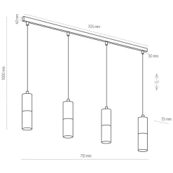 Lampa Wisząca ELIT Czarny Złoty 4xGU10 * TK Lighting New