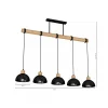 Lampa wisząca ERIK Black/Wood 5xE27 * Eko-light New