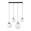 Lampa Wisząca ESME Biały Czarny Szklane Klosze 4xE27 87cm * TK Lighting Online