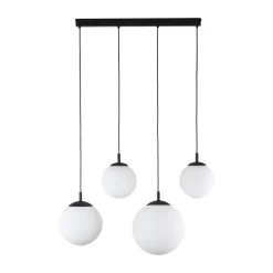 Lampa Wisząca ESME Biały Czarny Szklane Klosze 4xE27 87cm * TK Lighting Online