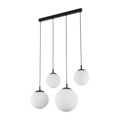 Lampa Wisząca ESME Biały Czarny Szklane Klosze 4xE27 87cm * TK Lighting Online