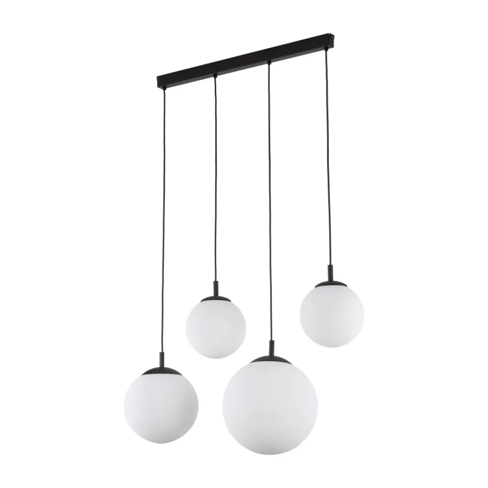 Lampa Wisząca ESME Biały Czarny Szklane Klosze 4xE27 87cm * TK Lighting Online