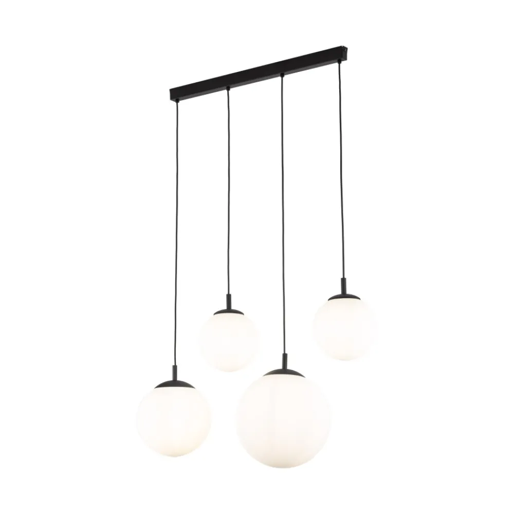 Lampa Wisząca ESME Biały Czarny Szklane Klosze 4xE27 87cm * TK Lighting Online