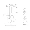Lampa Wisząca ESME Biały Czarny Szklane Klosze 6xE27 77cm * TK Lighting Best