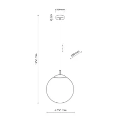 Lampa Wisząca ESME Biały Szklany Klosz 1xE27 35 cm * TK Lighting Best