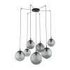 Lampa Wisząca ESME Grafitowy Szklane Klosze 7xE27 * TK Lighting New