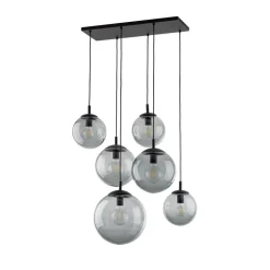 Lampa Wisząca ESME Grafitowy Szklane Klosze 6xE27 77cm * TK Lighting Sale