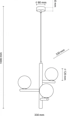 Lampa Wisząca ESTERA Brązowy Biały Szklane Klosze 3xG9 * TK Lighting Outlet
