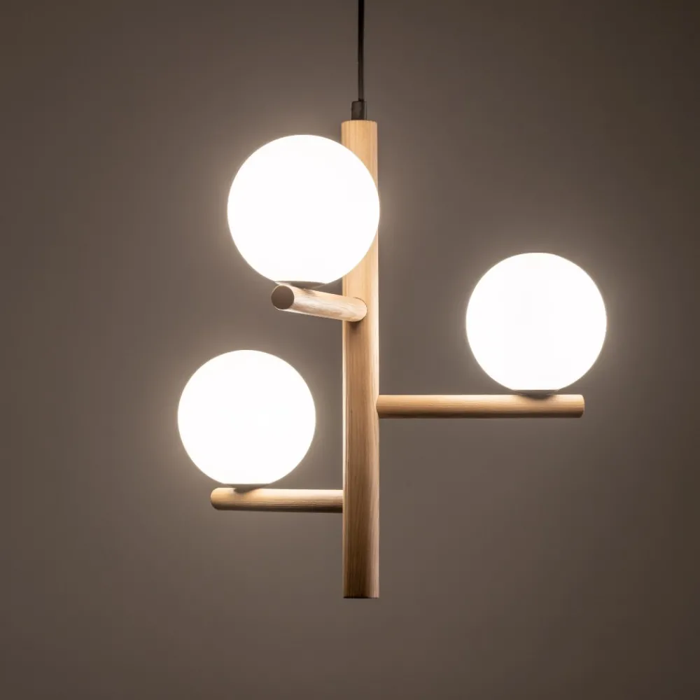 Lampa Wisząca ESTERA Brązowy Biały Szklane Klosze 3xG9 * TK Lighting Outlet