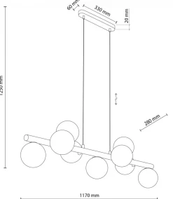 Lampa Wisząca ESTERA Brązowy Biały Szklane Klosze 9xG9 * TK Lighting Clearance