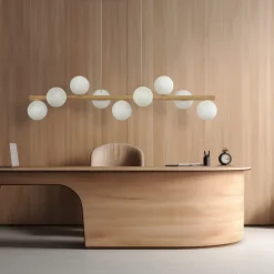 Lampa Wisząca ESTERA Brązowy Biały Szklane Klosze 9xG9 * TK Lighting Clearance