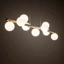 Lampa Wisząca ESTERA Brązowy Biały Szklane Klosze 9xG9 * TK Lighting Clearance