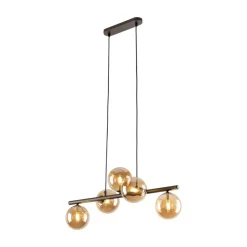 Lampa Wisząca ESTERA Brązowy Szklane Klosze 5xG9 * TK Lighting Discount