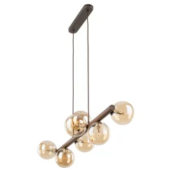 Lampa wisząca ESTERA WOOD brązowa orzech 7xG9 * TK Lighting Hot