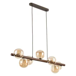 Lampa wisząca ESTERA WOOD brązowa orzech 7xG9 * TK Lighting Hot