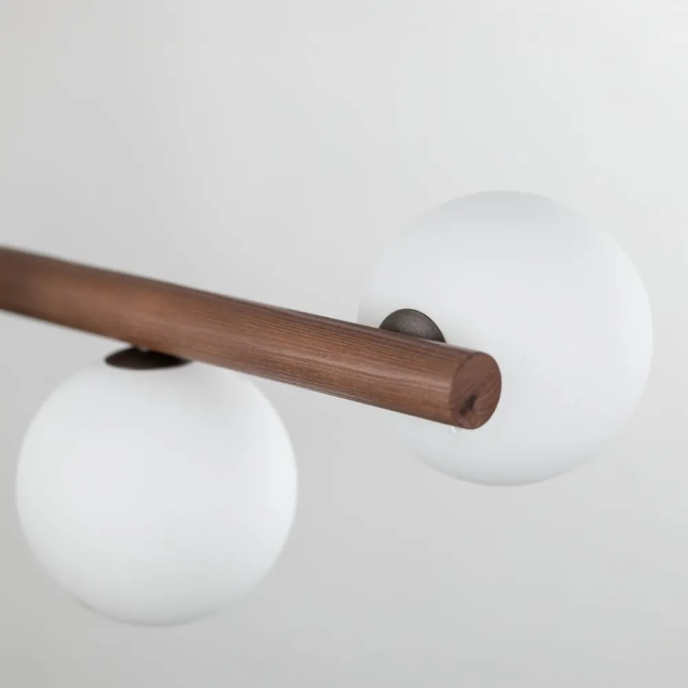 Lampa wisząca ESTERA WOOD orzech klosz biały 7xG9 * TK Lighting Outlet