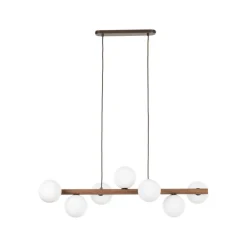 Lampa wisząca ESTERA WOOD orzech klosz biały 7xG9 * TK Lighting Outlet