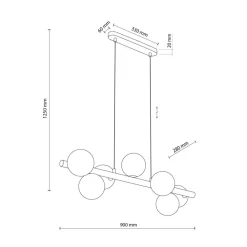 Lampa wisząca ESTERA WOOD orzech klosz biały 7xG9 * TK Lighting Outlet