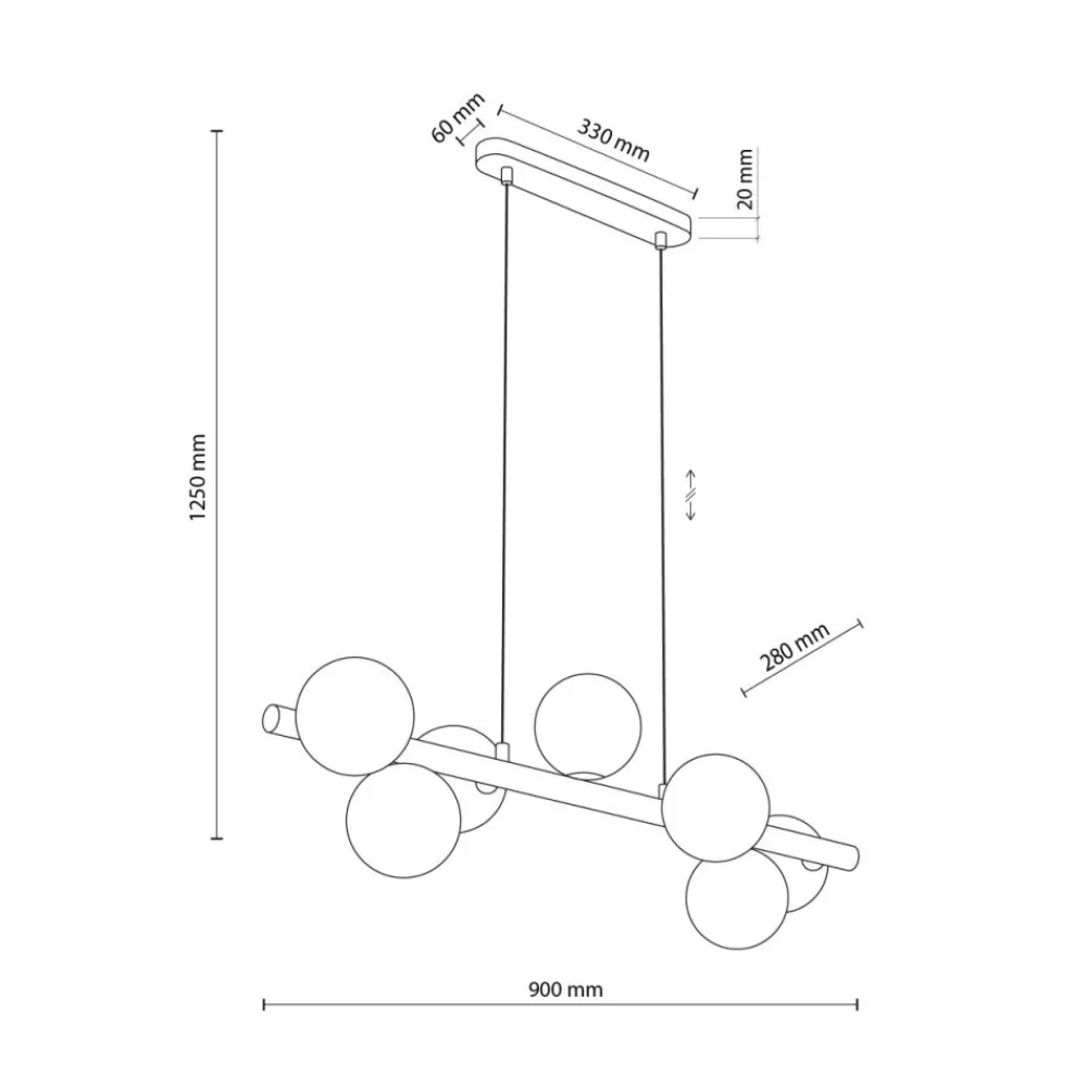 Lampa wisząca ESTERA WOOD orzech klosz biały 7xG9 * TK Lighting Outlet