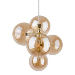 Lampa Wisząca ESTERA Złoty Szklane Klosze 5xG9 * TK Lighting Sale
