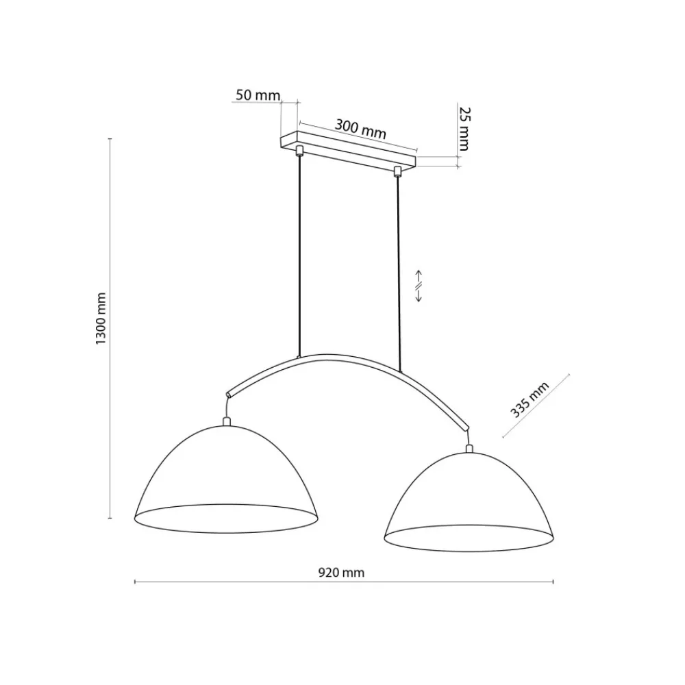 Lampa Wisząca FARO Czarny Metalowe Klosze 2xE27 * TK Lighting Online