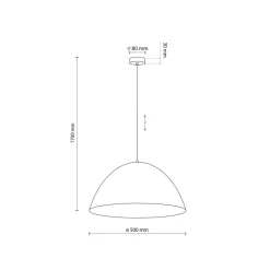 Lampa Wisząca FARO Miętowy Metalowy Klosz 1xE27 50cm * TK Lighting