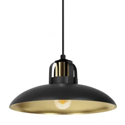 Lampa Wisząca FELIX Czarny Złoty Metalowy Klosz 1xE27 30cm * Eko-light