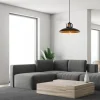 Lampa Wisząca FELIX II Czarny Złoty Metalowy Klosz 1xE27 30cm * Eko-light Clearance
