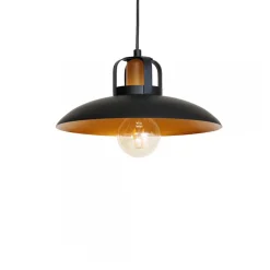 Lampa Wisząca FELIX II Czarny Złoty Metalowy Klosz 1xE27 30cm * Eko-light Clearance