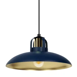 Lampa Wisząca FELIX Niebieski Złoty Metalowy Klosz 1xE27 29cm * Eko-light Outlet