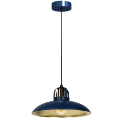 Lampa Wisząca FELIX Niebieski Złoty Metalowy Klosz 1xE27 29cm * Eko-light Outlet