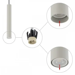 Lampa Wisząca FOURTY M Szary 1xGU10 R35 * Nowodvorski New