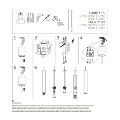 Lampa Wisząca FOURTY M Złoty 1xGU10 R35 * Nowodvorski