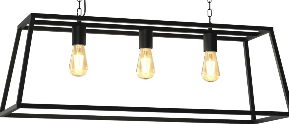 Lampa Wisząca FRAME Czarny 3xE27 * Luminex Hot