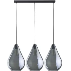 Lampa Wisząca FUENTE Czarny Grafitowy Szklane Klosze 3xE27 * TK Lighting New