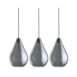 Lampa Wisząca FUENTE Czarny Grafitowy Szklane Klosze 3xE27 * TK Lighting New