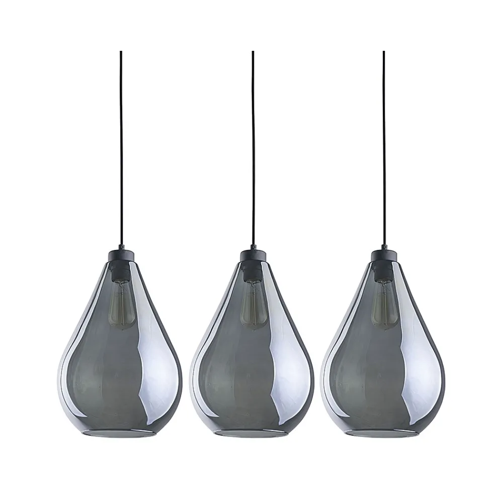 Lampa Wisząca FUENTE Czarny Grafitowy Szklane Klosze 3xE27 * TK Lighting New