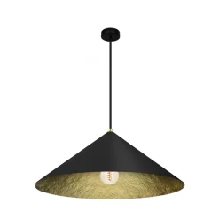 Lampa Wisząca FUJI Czarny Złoty Kompozyt 1xE27 50cm * Eko-light Sale
