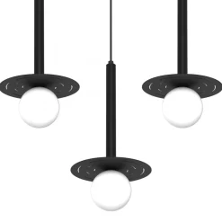 Lampa Wisząca FUTURA Czarny Biały Szklane Klosze 3xG9 * Eko-light Online