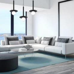 Lampa Wisząca FUTURA Czarny Biały Szklane Klosze 3xG9 * Eko-light Online